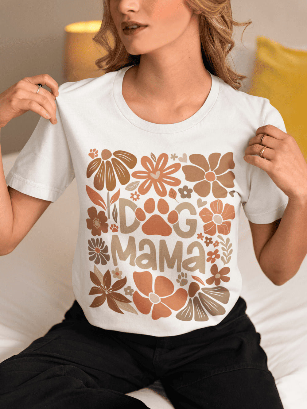 T-shirt - Dog Mama flower