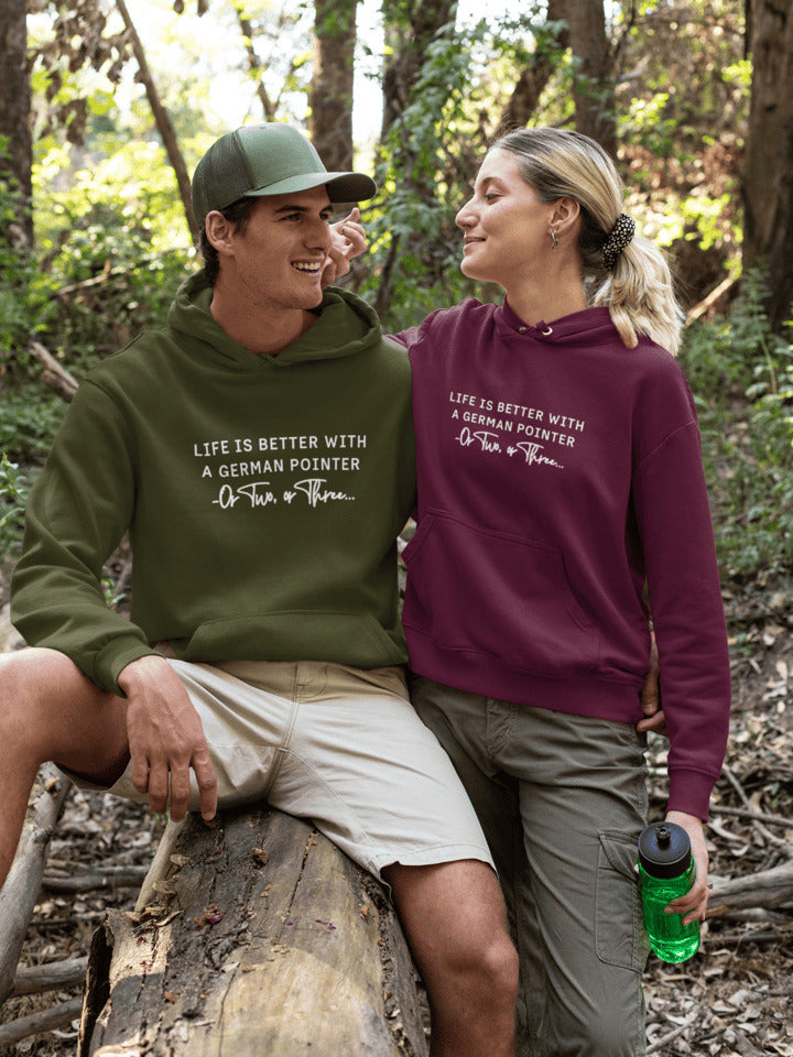 Life is better with a German Pointer Hoodie trui - wit design