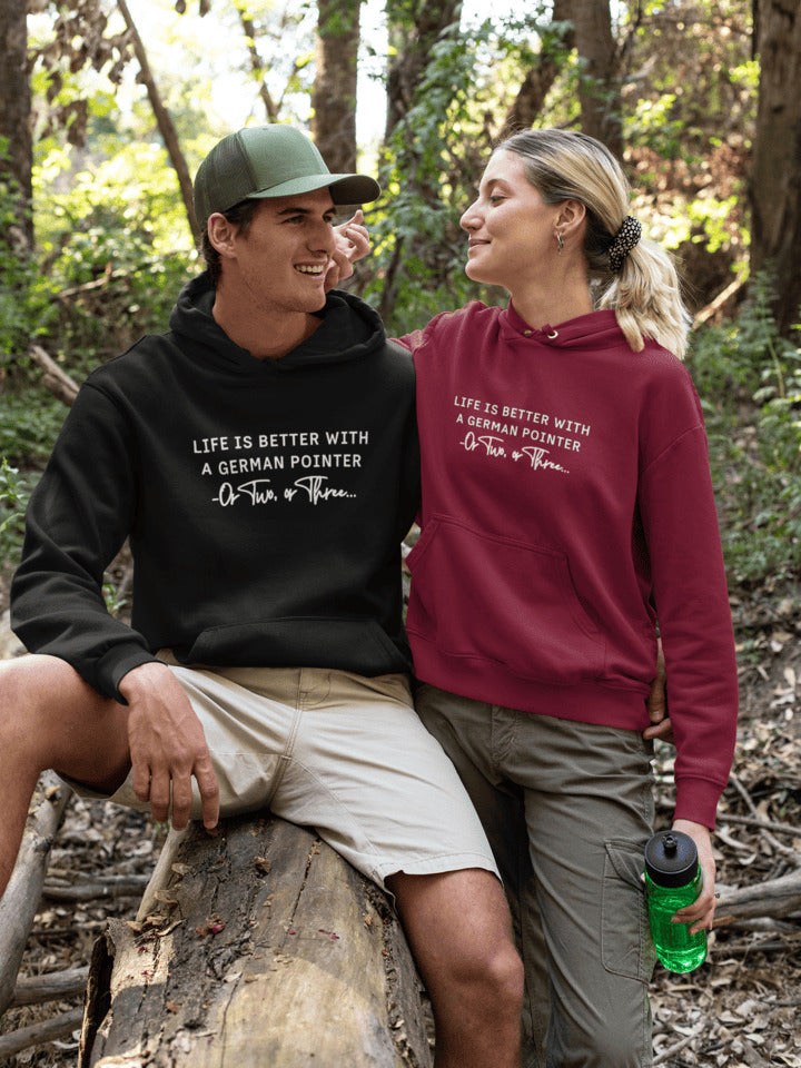 Life is better with a German Pointer Hoodie trui - wit design