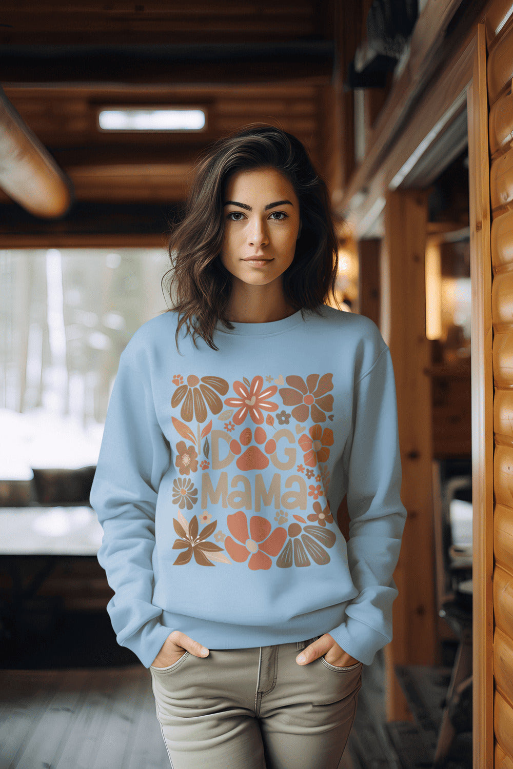 Sweater trui - Dog Mama Floral design