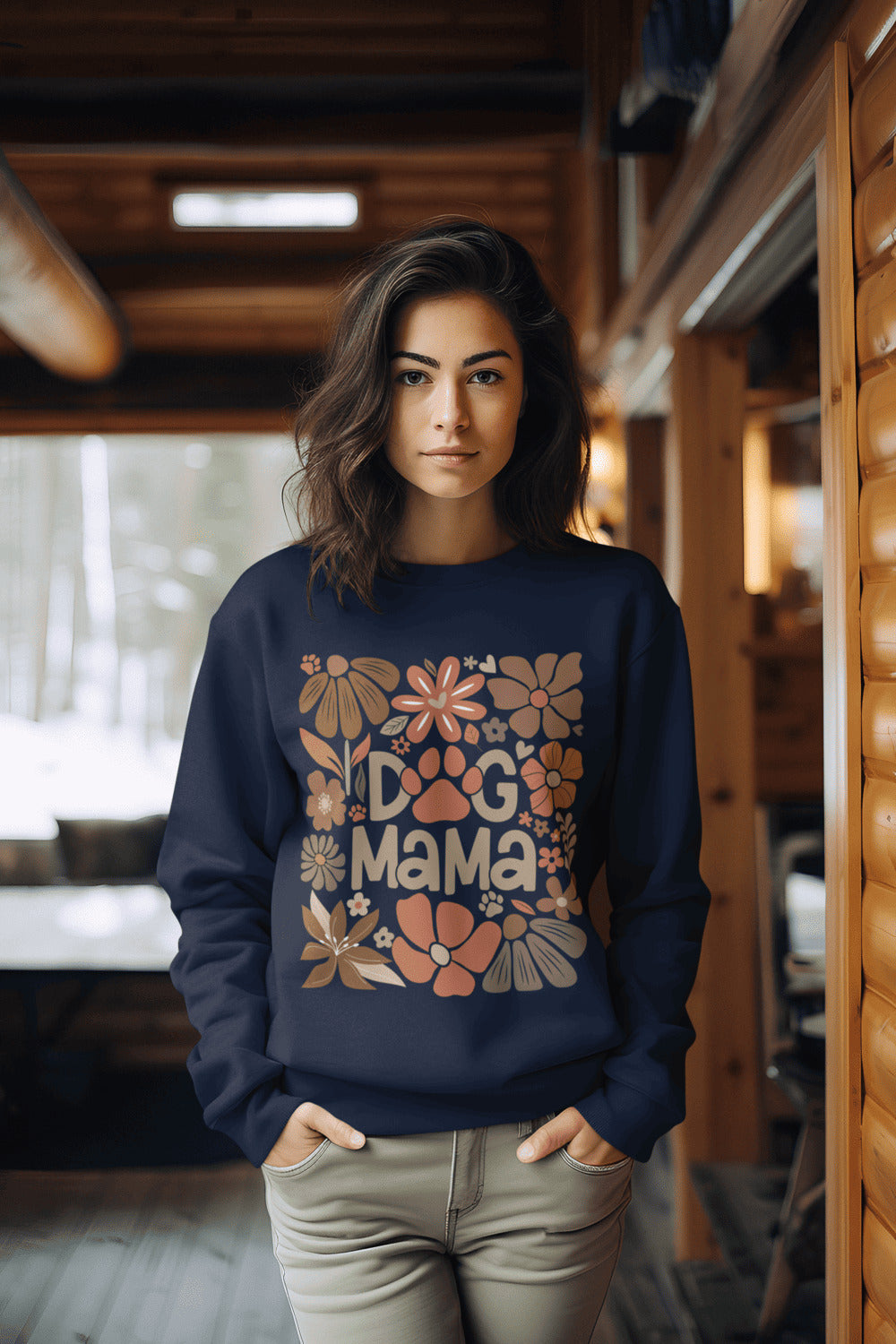 Sweater trui - Dog Mama Floral design