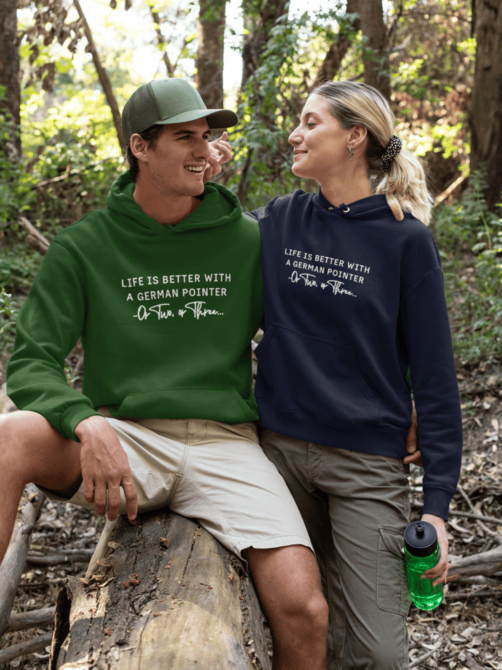 Life is better with a German Pointer Hoodie trui - wit design