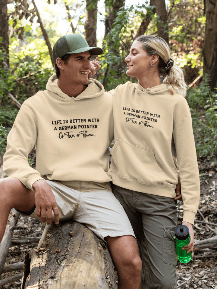 Life is better with a German Pointer Hoodie trui - zwart design