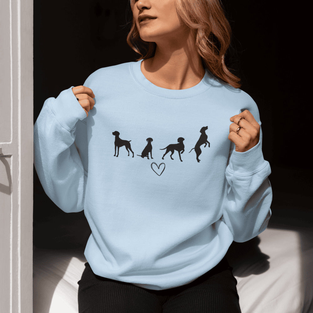 Sweater trui - Vizsla liefde zwart design