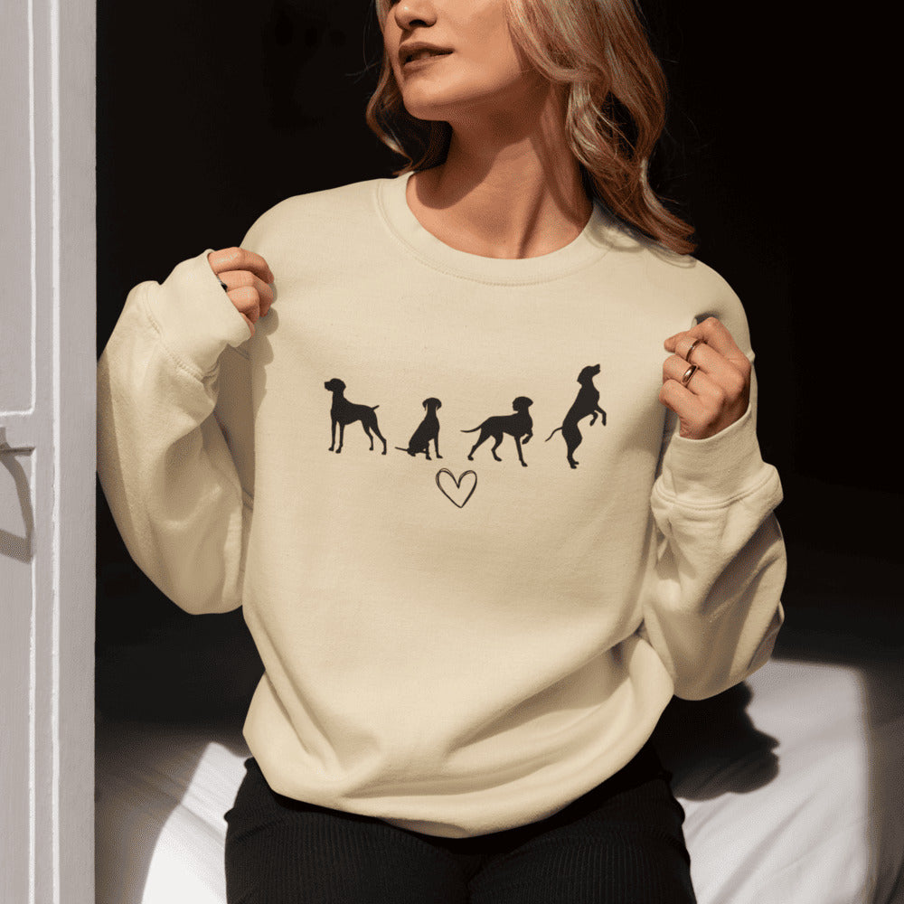 Sweater trui - Vizsla liefde zwart design