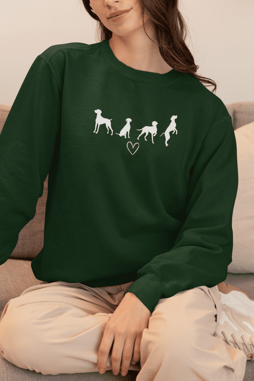 Sweater trui - Vizsla liefde zwart design