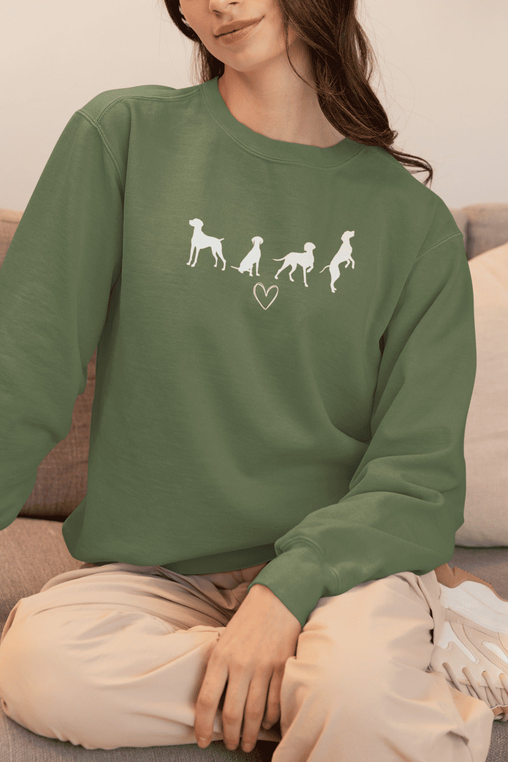 Sweater trui - Vizsla liefde zwart design
