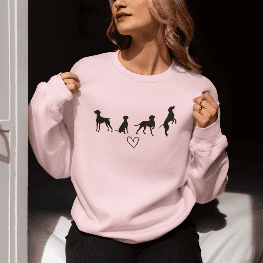 Sweater trui - Vizsla liefde zwart design