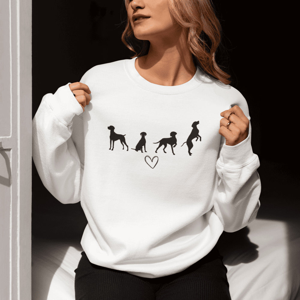 Sweater trui - Vizsla liefde zwart design