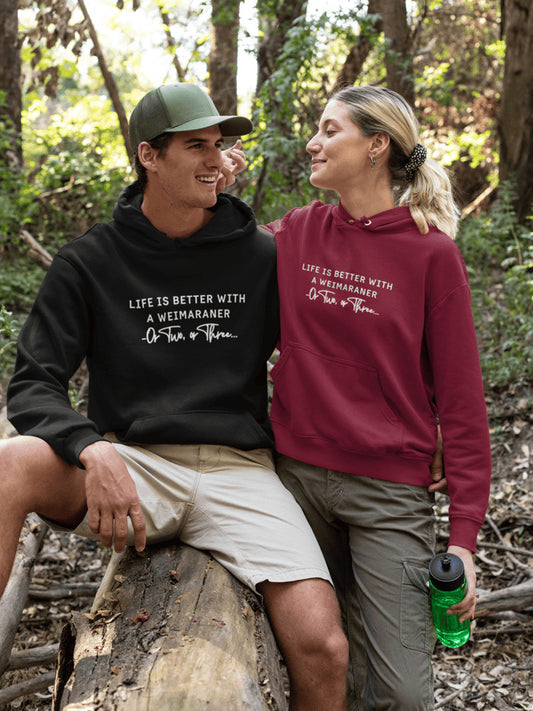 Life is better with a Weimaraner Hoodie trui - wit design